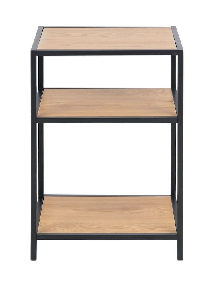 Actona Black Oak Seaford Metal Bedside Table - Image 3 of 3