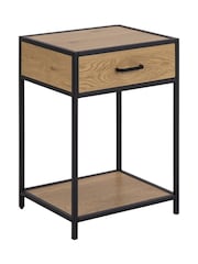 Actona Black Oak Seaford Bedside Table with 1 Drawer - Image 3 of 6