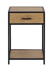 Actona Black Oak Seaford Bedside Table with 1 Drawer - Image 4 of 6