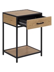 Actona Black Oak Seaford Bedside Table with 1 Drawer - Image 6 of 6