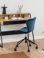 Actona Black Oak Reece 1 Drawer Office Desk - Image 1 of 6