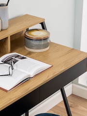 Actona Black Oak Reece 1 Drawer Office Desk - Image 3 of 6