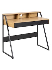 Actona Black Oak Reece 1 Drawer Office Desk - Image 4 of 6