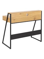 Actona Black Oak Reece 1 Drawer Office Desk - Image 6 of 6