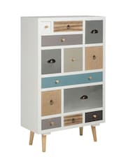 Actona White Thais Shabby Chic Multi Coloured 13 Drawer Chest - Image 2 of 6