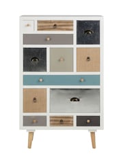 Actona White Thais Shabby Chic Multi Coloured 13 Drawer Chest - Image 3 of 6