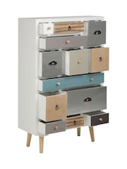 Actona White Thais Shabby Chic Multi Coloured 13 Drawer Chest - Image 5 of 6