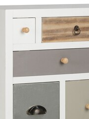 Actona White Thais Shabby Chic Multi Coloured 13 Drawer Chest - Image 6 of 6