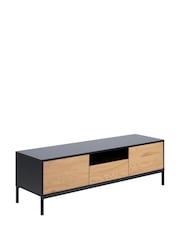 Actona Black Seaford TV Unit 2 Doors 1 Drawer - Image 2 of 6