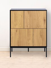 Actona Black Oak Seaford 4 Door Sideboard - Image 6 of 6