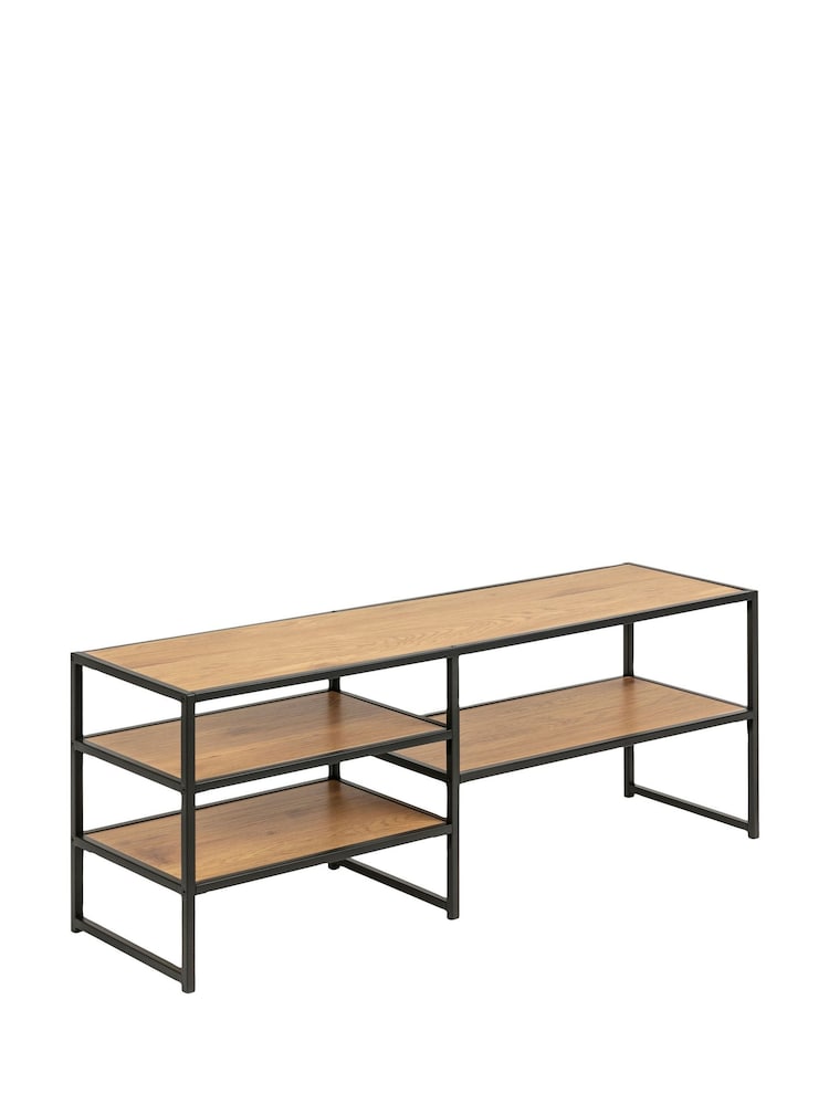 Actona Black Oak Seaford Metal Open TV Unit - Image 2 of 6