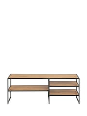 Actona Black Oak Seaford Metal Open TV Unit - Image 3 of 6