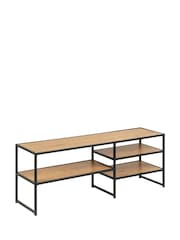 Actona Black Oak Seaford Metal Open TV Unit - Image 4 of 6