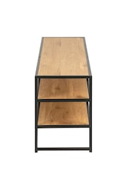 Actona Black Oak Seaford Metal Open TV Unit - Image 5 of 6