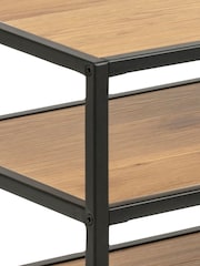 Actona Black Oak Seaford Metal Open TV Unit - Image 6 of 6