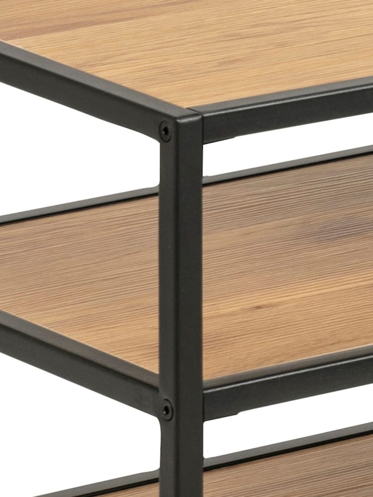 Actona Black Oak Seaford Metal Open TV Unit - Image 6 of 6