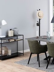 Actona Black Seaford Console Table with 2 Shelves - Image 1 of 5