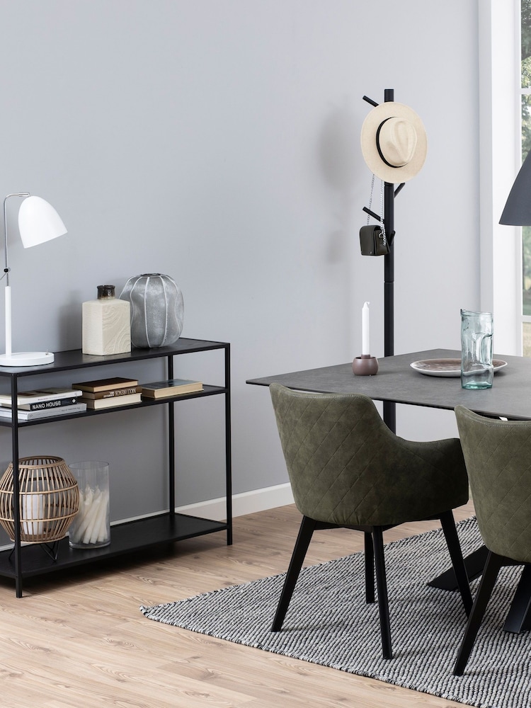 Actona Black Seaford Console Table with 2 Shelves - Image 1 of 5