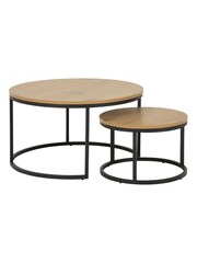 Actona Black  Oak Spiro Round Coffee Table Set - Image 2 of 6