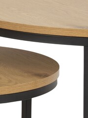 Actona Black  Oak Spiro Round Coffee Table Set - Image 6 of 6