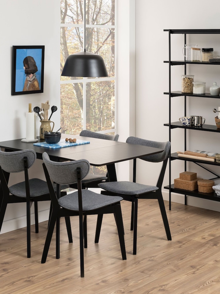 Actona Black Roxby Extending 2-4 Seater Dining Table - Image 1 of 6