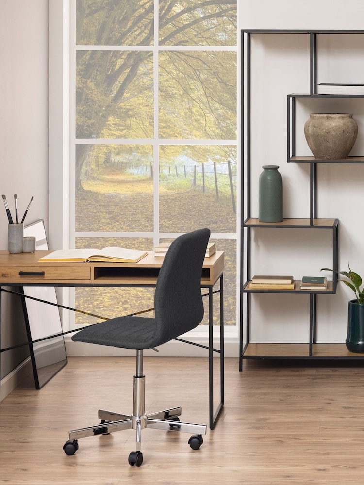 Actona Black Oak Seaford Office Desk with 1 Drawer - Image 1 of 6