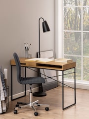 Actona Black Oak Seaford Office Desk with 1 Drawer - Image 2 of 6