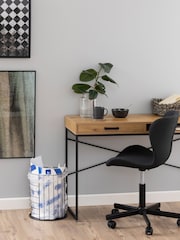 Actona Black Oak Seaford Office Desk with 1 Drawer - Image 3 of 6