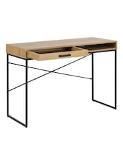 Actona Black Oak Seaford Office Desk with 1 Drawer - Image 6 of 6