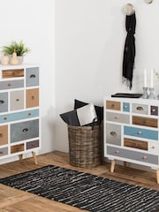 Actona White Thais Shabby Chic Multi Coloured 11 Drawer Chest - Image 1 of 6