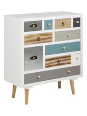 Actona White Thais Shabby Chic Multi Coloured 11 Drawer Chest - Image 2 of 6