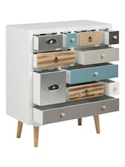 Actona White Thais Shabby Chic Multi Coloured 11 Drawer Chest - Image 5 of 6