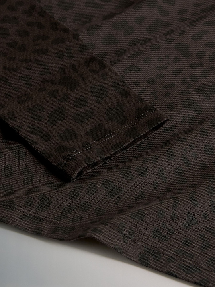 The Set Black/Animal/Taupe Brown 3 Pack Square Neck Long Sleeve T-Shirts - Image 6 of 6 The Set Black/Animal/Taupe Brown 3 Pack Square Neck Long Sleeve T-Shirts - Image 6 of 6
