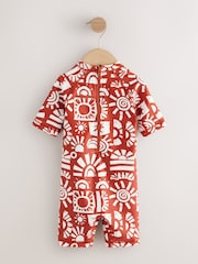 Brown Aztec Sunsafe All-In-One Swimsuit (3mths-7yrs) - Image 5 of 7