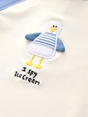 Blue/Ecru Seagull Short Sleeve Sunsafe Rash Vest and Swim Shorts Set (3mths-7yrs) - Image 7 of 8