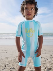 Blue Stripe Sunsafe All-In-One Swimsuit (3mths-7yrs) - Image 8 of 9