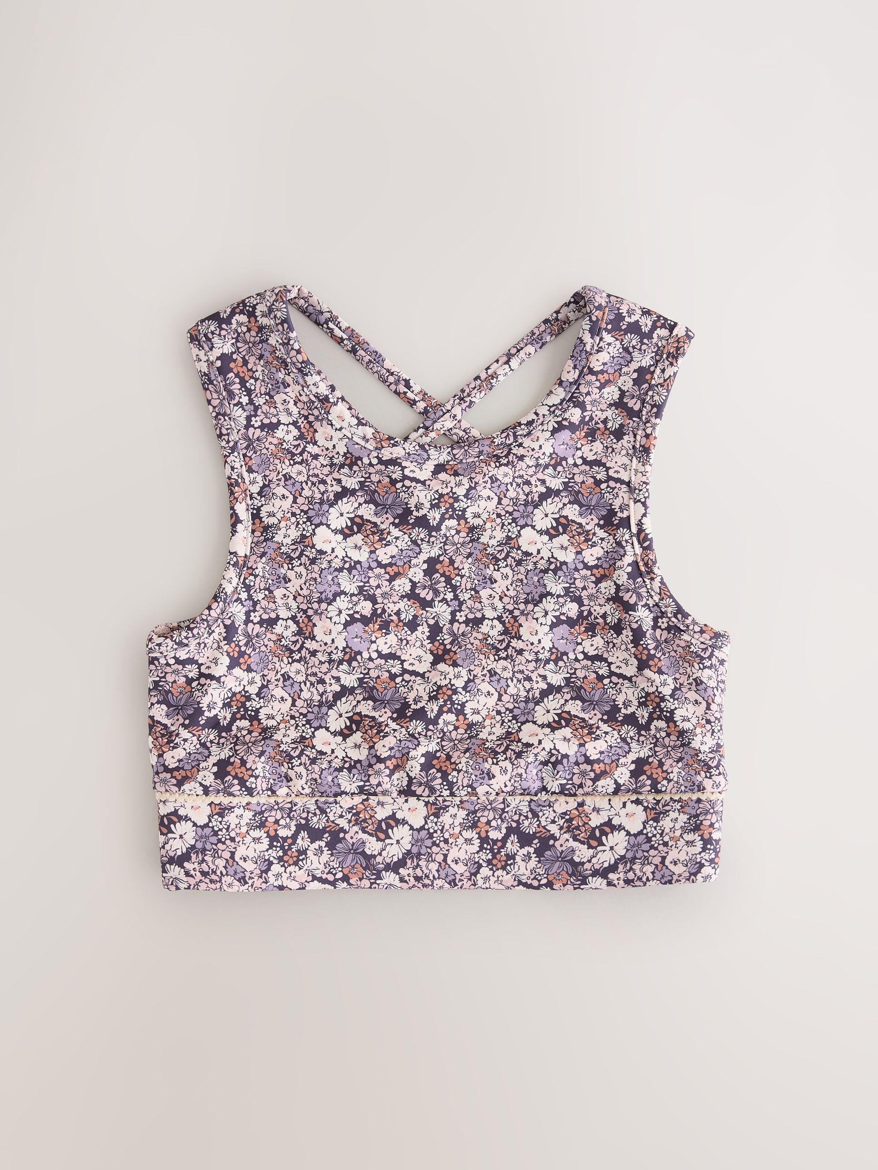 トップス Phon Cumpără Mov cu imprimeu floral - Crop Top sport (5-16ani) from