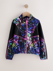 Preto Multi Splat - Jaqueta esportiva com zíper (3-16anos) - Imagem 1 de 4