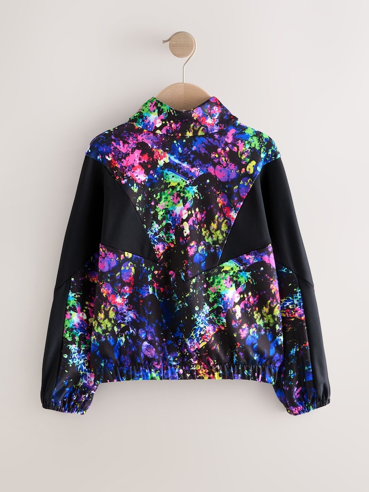 Black Multi Splat Sports Zip Through Jacket (3-16yrs) - Image 2 of 4 Black Multi Splat Sports Zip Through Jacket (3-16yrs) - Image 2 of 4