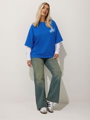 Yours Curve Blue Limited Speedy Way 2 In 1 T-Shirt - Image 3 of 7