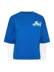 Yours Curve Blue Limited Speedy Way 2 In 1 T-Shirt - Image 6 of 7