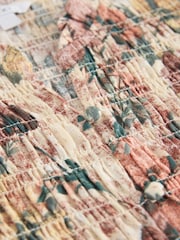 Multi Vintage Floral Print Smocked Button Front Long Sleeve Blouse - Image 7 of 8