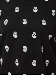 Yours Curve Black Limited Skull 2 In 1 T-Shirt - Image 5 of 6