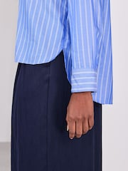 Blue/White Stripe Soft Relaxed Long Sleeve Shirt - Image 6 of 9