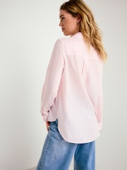 Pink/White Stripe Soft Relaxed Long Sleeve Shirt - Image 4 of 5