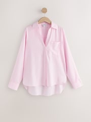 Rayas en rosa/blanco - Camisa holgada y suave de manga larga - Imagen 6 de 8