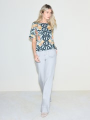 Blue Floral Short Sleeve Boxy Top - Image 2 of 7