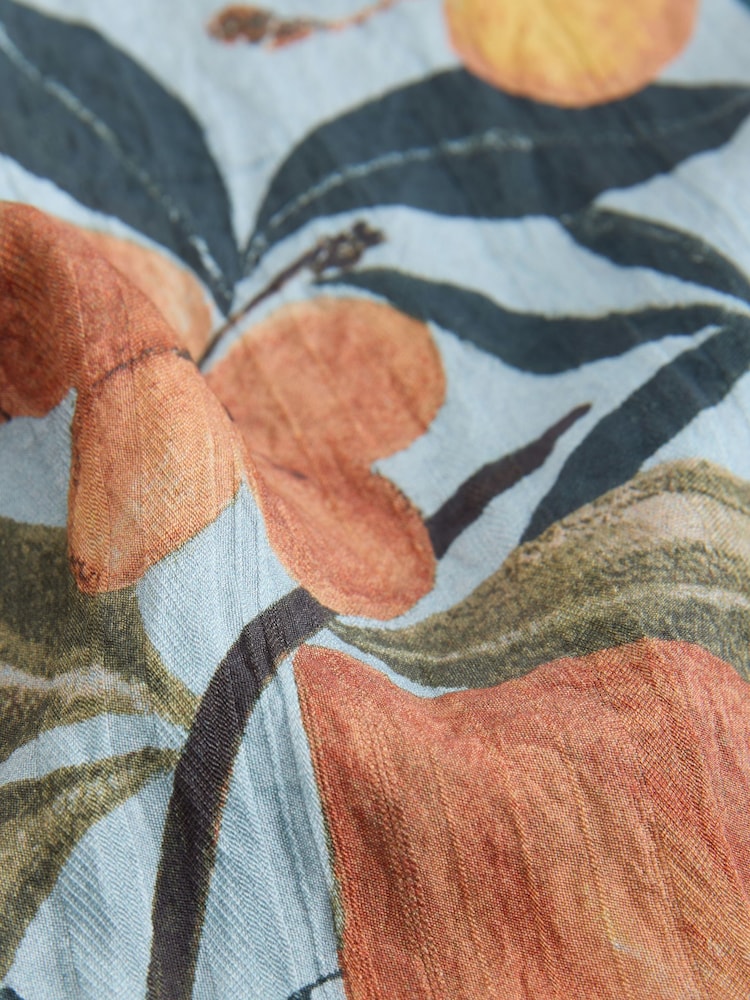 Blue Floral Short Sleeve Boxy Top - Image 7 of 7