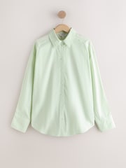 Green/White Stripe Matcha Graphic Oversized Boyfriend Shirt - Image 6 of 9