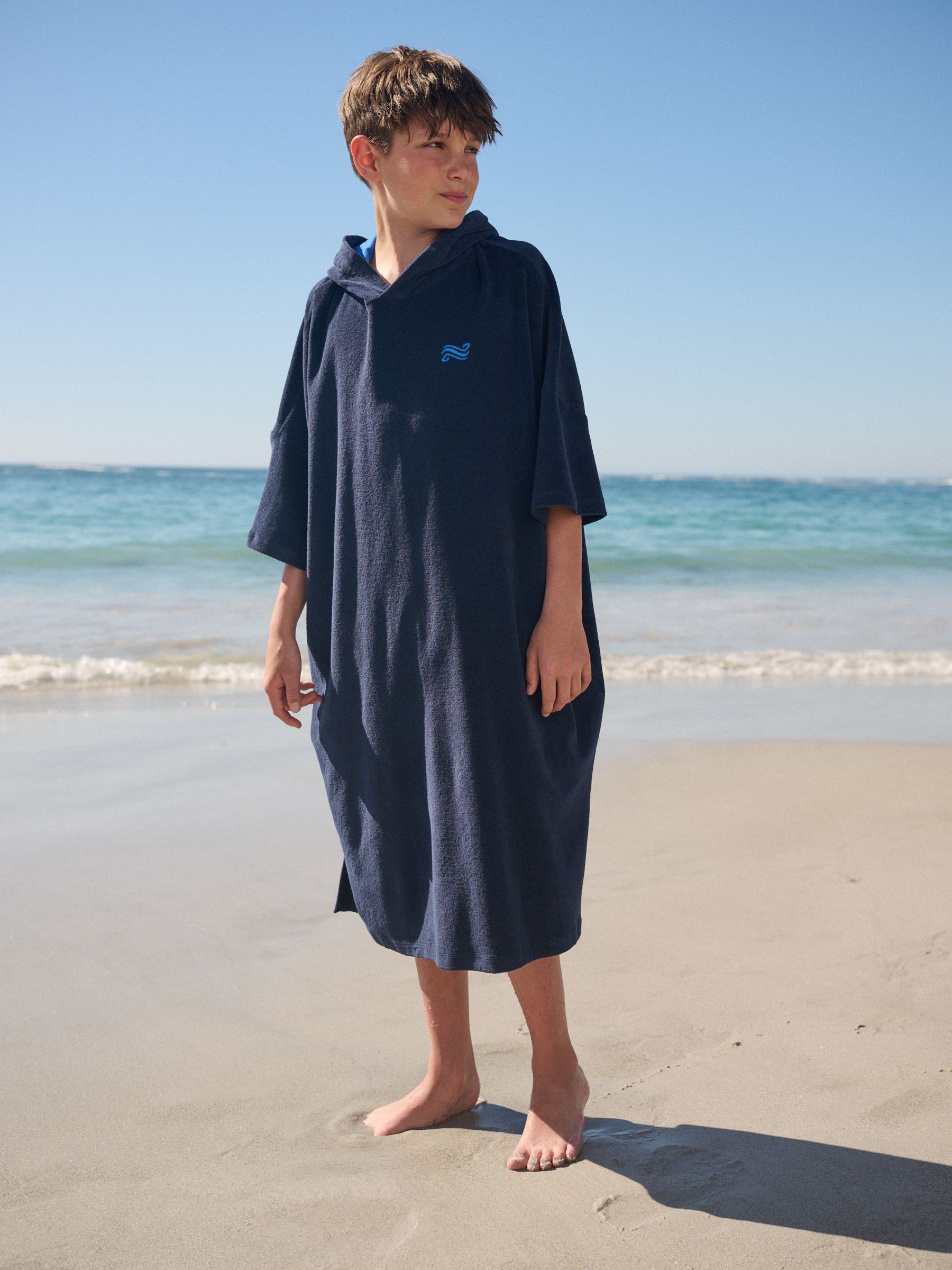 Buy Navy Towelling Poncho (3-16yrs) from Next USA